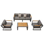 Higold Exee 2.0 Loungeset - Zwart 4-delig - 3 zits