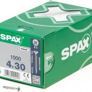 Spax spaanplaatschroef 4.0x30 verzinkt PK – 1000 stuks