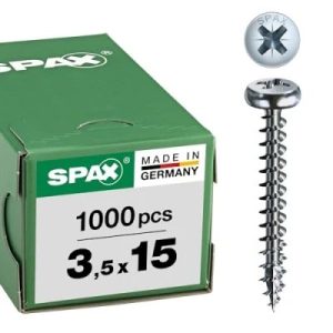 Spax universele schroef halfronde kop WIROX Kruiskop Z2 3,5 x 15 mm - 1000 stuks