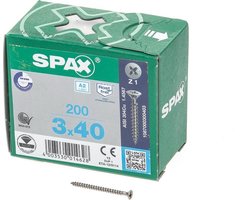 SPAX-S 1087000300403 Roestvaststalen schroef, Verzonken kop, 3 x 40, Voldraad
