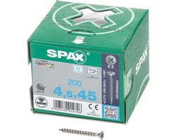 Spax Spaanplaatschroef RVS PK 4.5 x 45 - 200 stuks