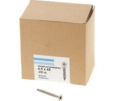 Hoenderdaal Spaanplaatschroef RVS platverzonken kop PZ2 voldraad 4.5X45 (per