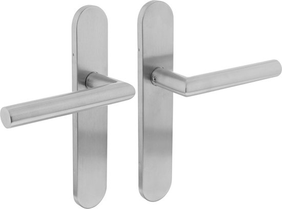 INTERSTEEL Deurkruk Rhenen op ovaal verdekt schild + veer blind RVS