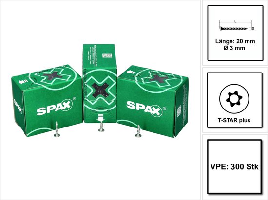 550x411.jpg SPAX achterwandschroef 3x20 T-STAR Plus Torx TX10 300 Stk - Afbeelding 1